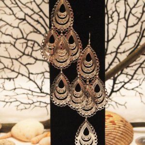 Long multi drop dangle earrings